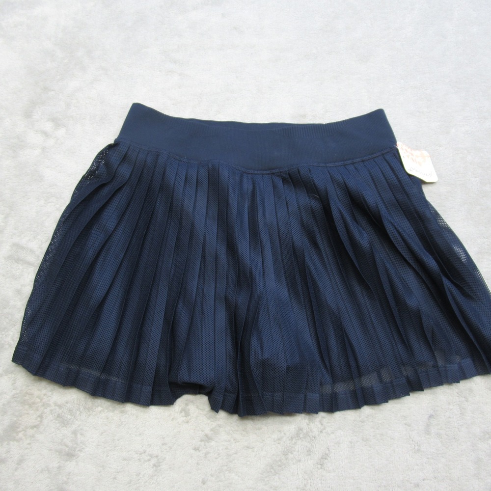 Free People Skirt Womens‎ XS Navy Mesh Pleated Pull-On Tennis Athleisure $68 NEW